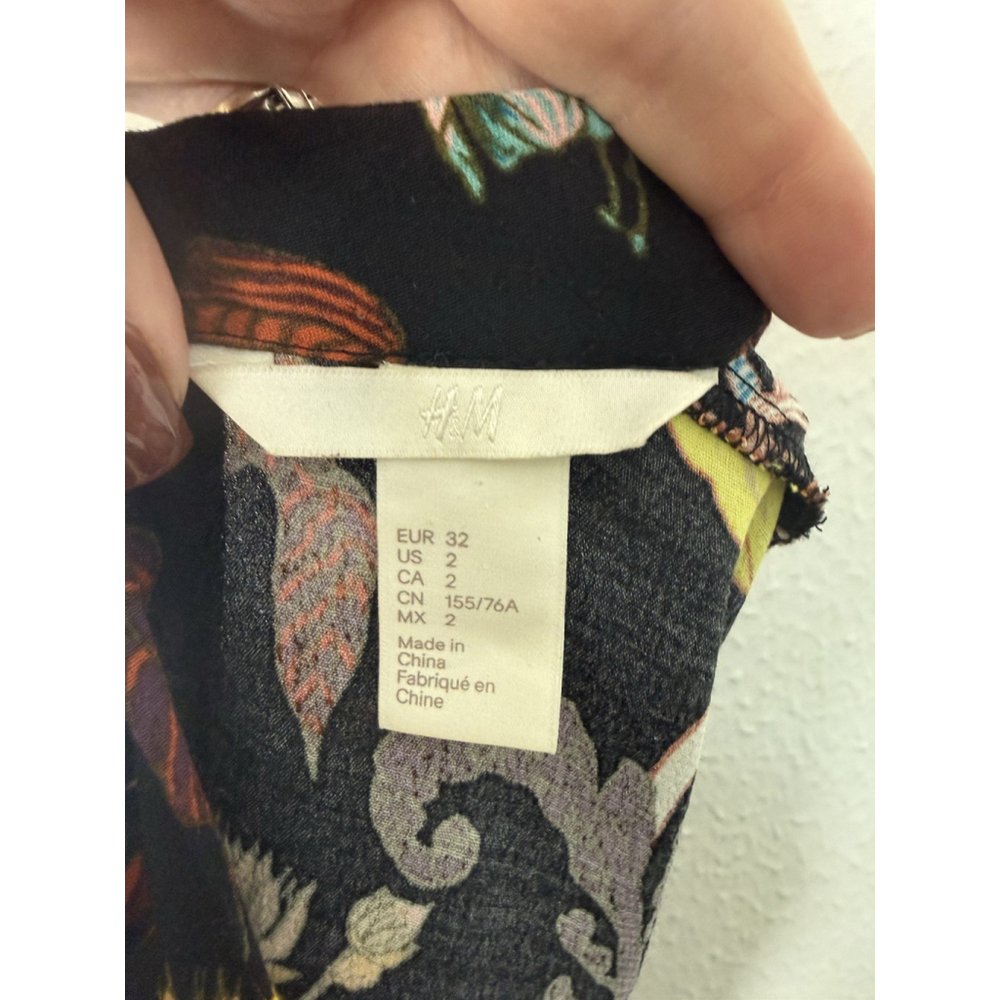 H&M Floral Ruffled Maxi Dress Sz 2 Dark Feminine Boho Autumn Bloggers Favorite - Picture 8 of 16